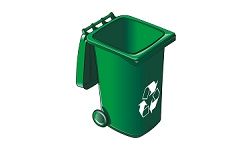 zielony kosz na śmieci